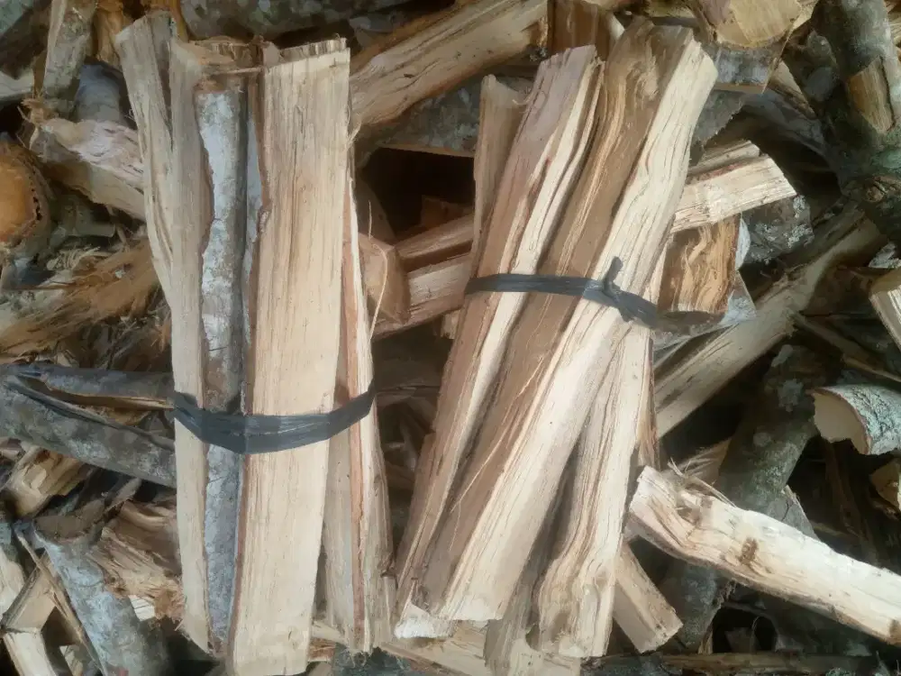 Kayu karet bakar