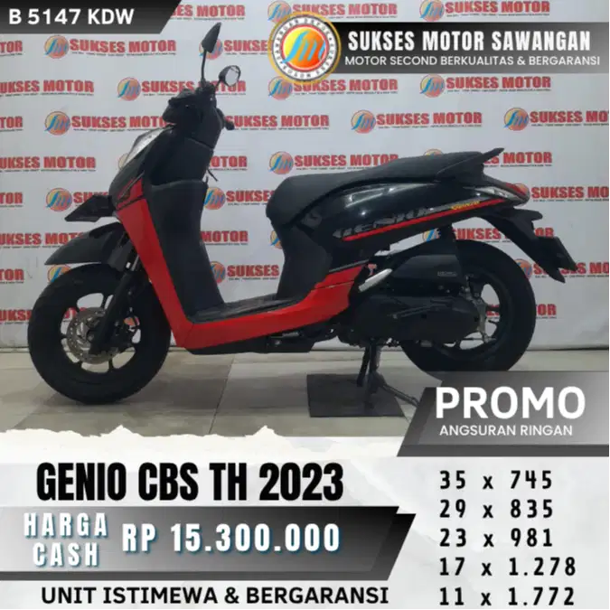 MULUS HONDA GENIO CBS TH 2023 BISA CASH KREDIT DP 800 UNIT BERGARANSI