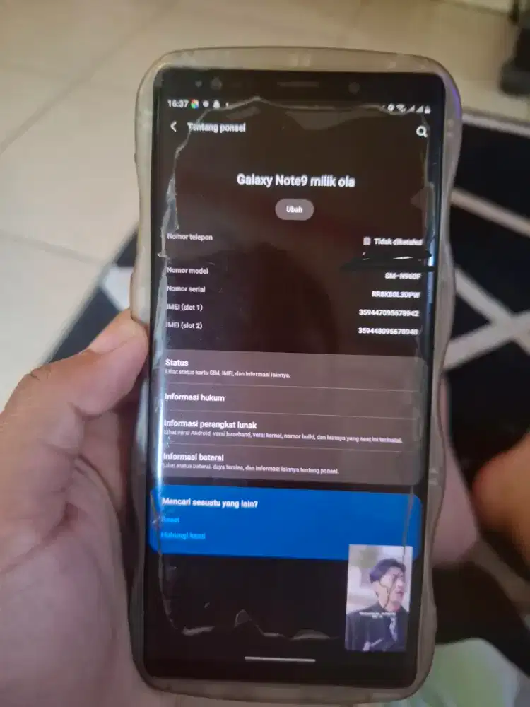 Samsung galaxy note 9 ex SEIN