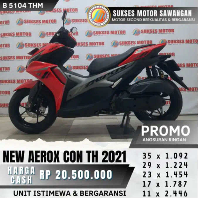 BERGARANSI AEROX NEW CON TH 2021 MERAH MULUS BISA CASH KREDIT DP 600