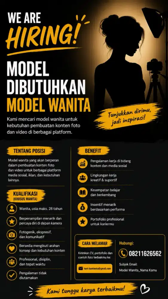 LOWONGAN MODEL WANITA