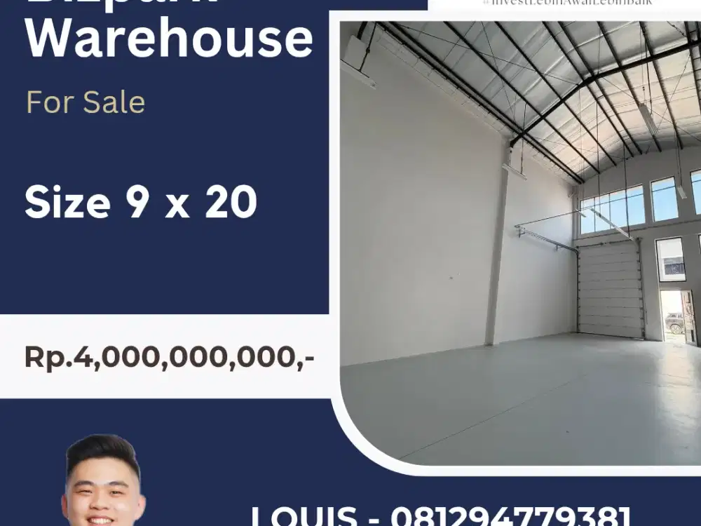 JUAL GUDANG 9 X 20 BIZPARK PIK2 TERMURAH JAMIN GA BOHONG