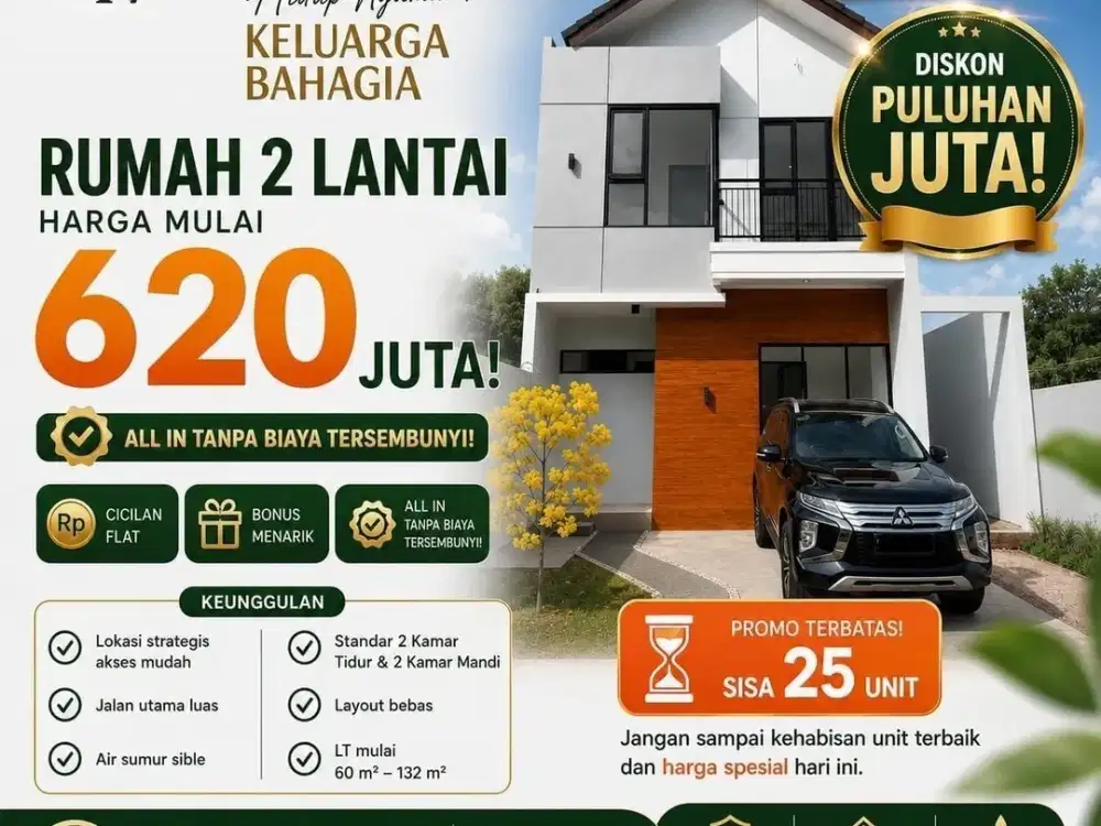 Rumah 2 Lantai Murah Dekat Alun Alun Cimahi Bandung - Harga Nego