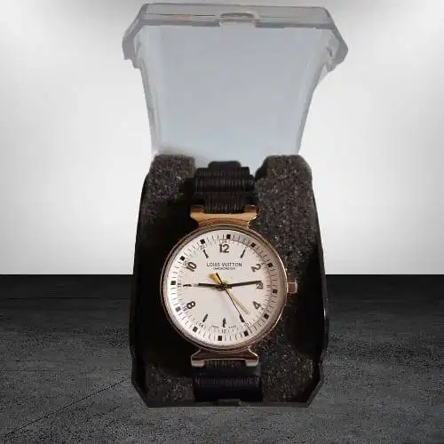 Jam Tangan Cowo Cewe Automatic-Putar LV Dial Putih