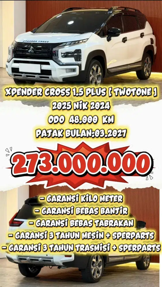 [ ODO 24.000 KM ] MITSUBISHI XPENDER CROSS PLUS 1.5 AT 2025 NIK 2024