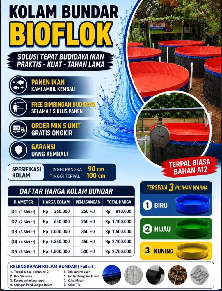 DISTRIBUTOR KOLAM IKAN BUNDAR BIOFLOK