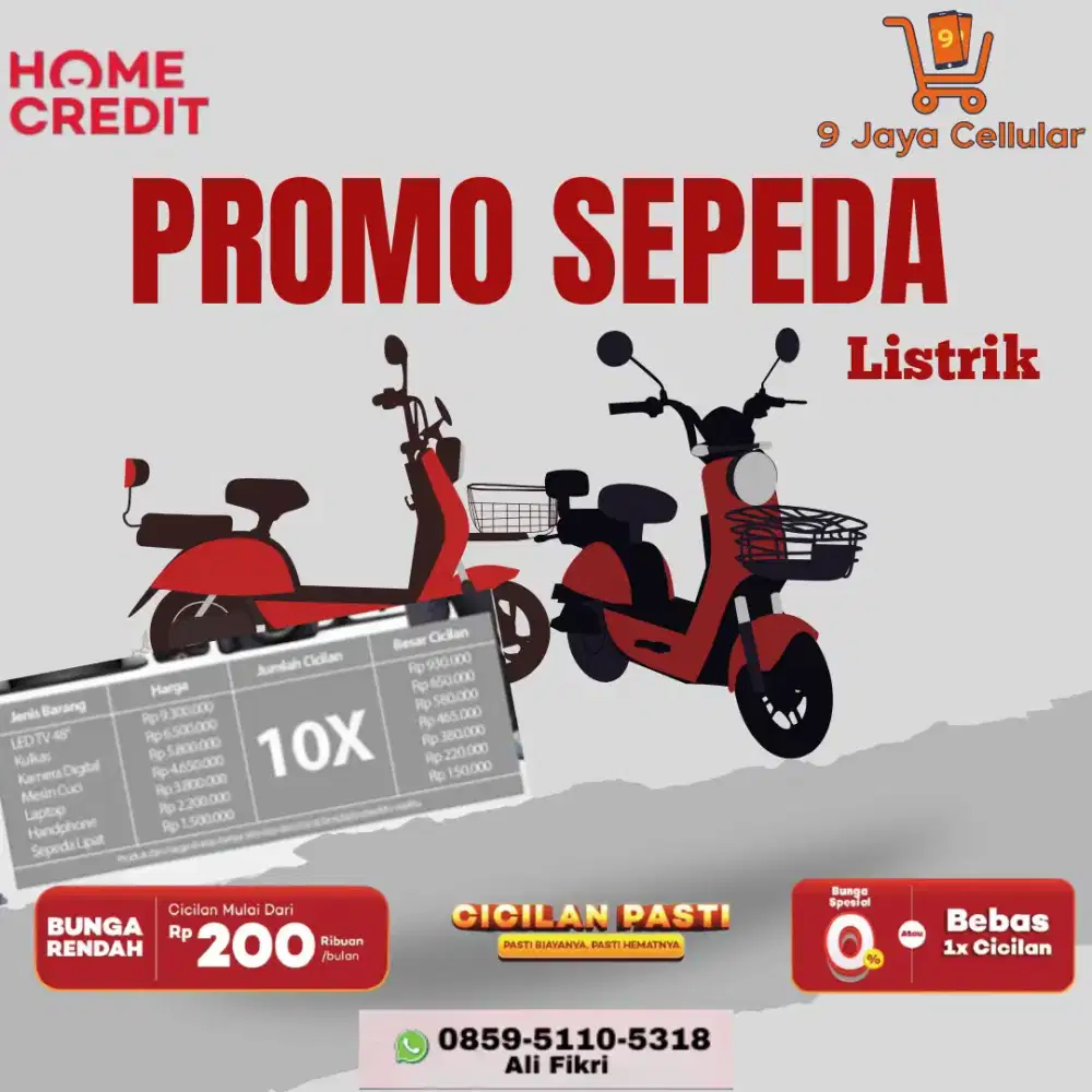 Cicilan sepeda listrik tanpa kartu kredit