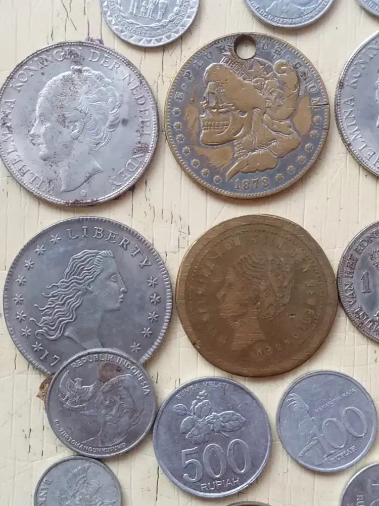 Jual koin uang AS,koin Belanda,uang kertas 500 gambar monyet