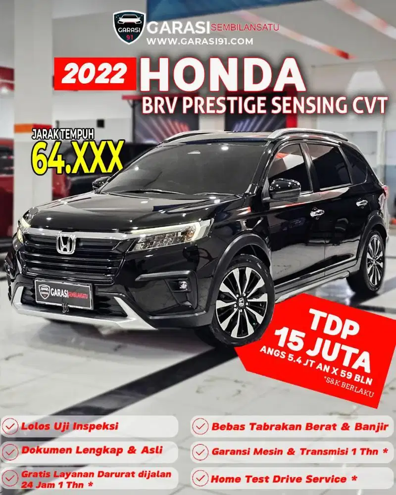 ‼️TDP 15 JT‼️HONDA BRV PRESTIGE SENSING CVT 2022