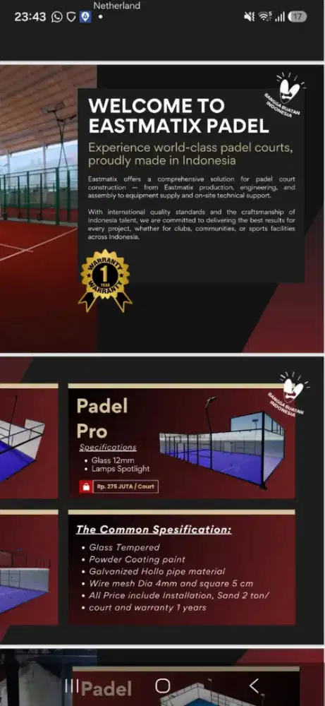 Padel Court Pro Ready Eastmatix