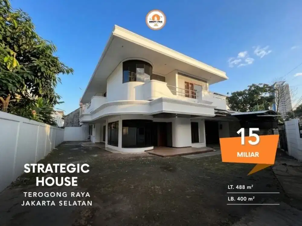 Properti rumah lama kokoh 2 Lantai di Pinggir Jalan Raya Terogong, Cilandak Barat, Cocok untuk Hunian Eksklusif, Kantor, atau Tempat Usaha!