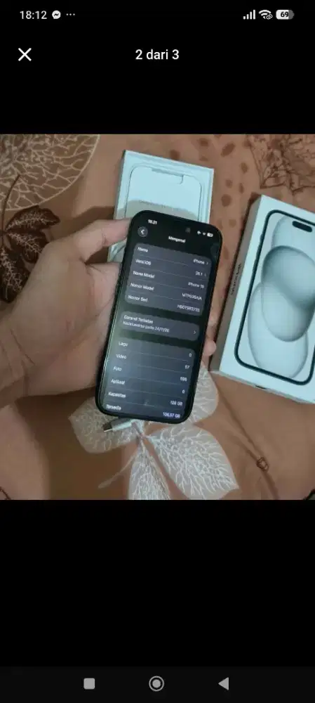 Iphone 15 Ibox Mulus Lengkap Noken, jarang dipakai, rasa baru, Bh 100