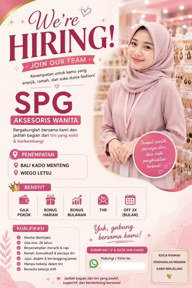 SPG Aksesoris Wanita ( Bali Kado Menteng/ Wiego Letsu )