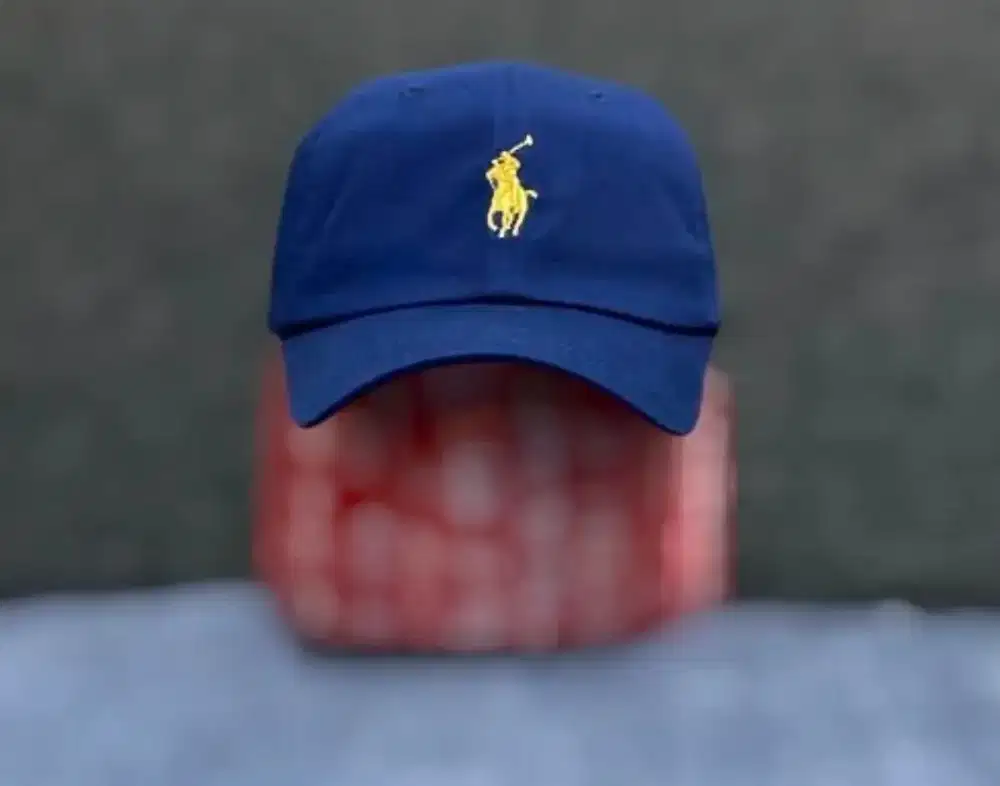 Topi Polo Indonesia Original Navy Blue Gold Logo Second