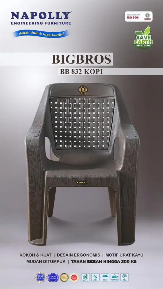 Kursi Napolly Big Bross 832 ( Coklat )