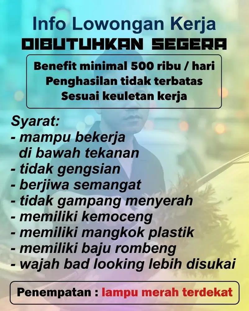 Cari kerjaan driver, guru atau whatever