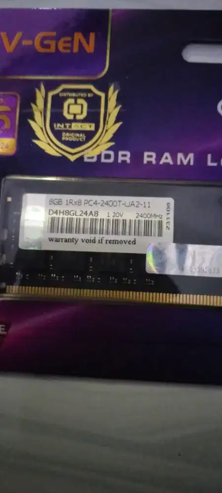 Ram DDR4 V-GEN 8GB PC2400T 2400Mhz