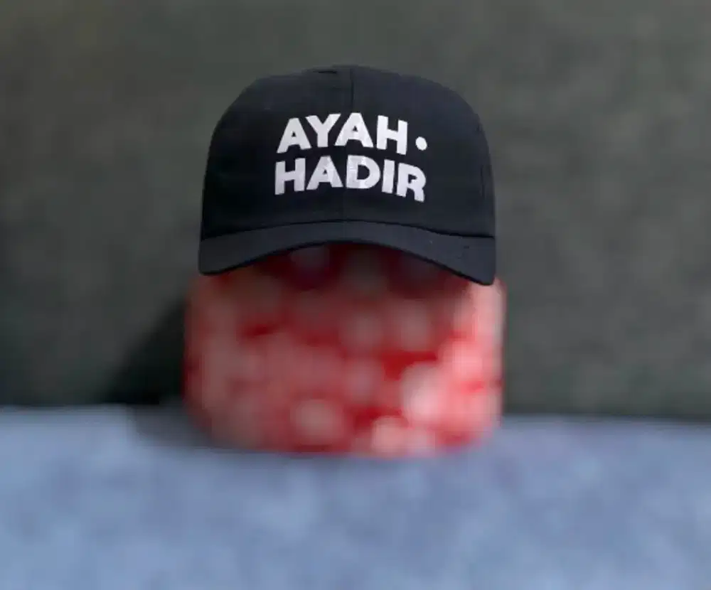 Topi hitam custom sablon bekas mulus
