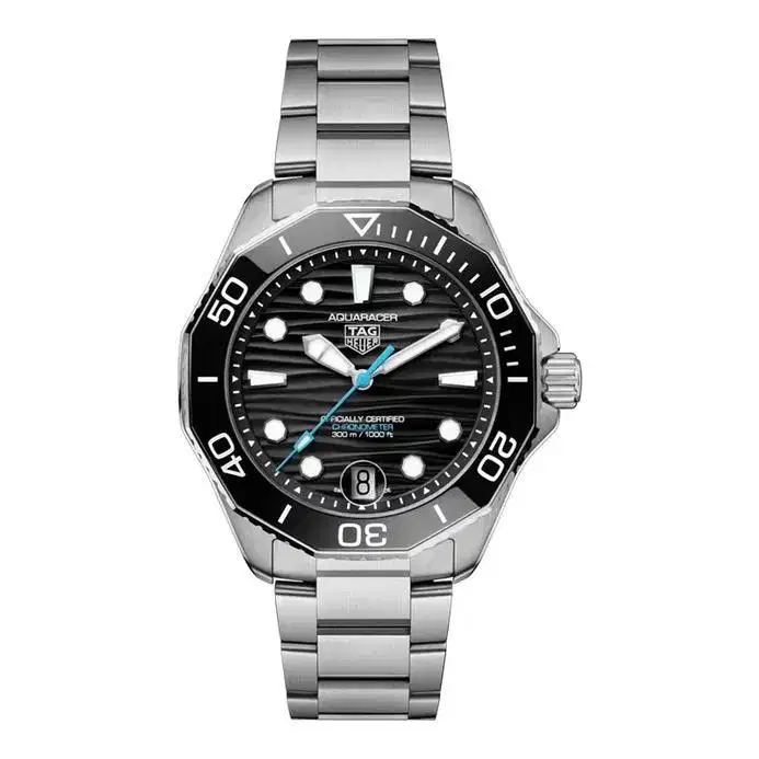 Tag Heuer Aquaracer Black Wave Dial Blue Hand Professional 300M - NEW