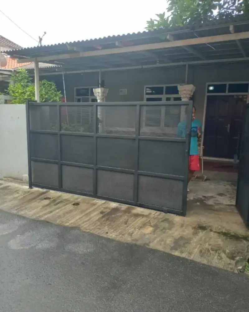 pager minimalis pelat eser dengn bingkay besi 4x6 besi galvanis