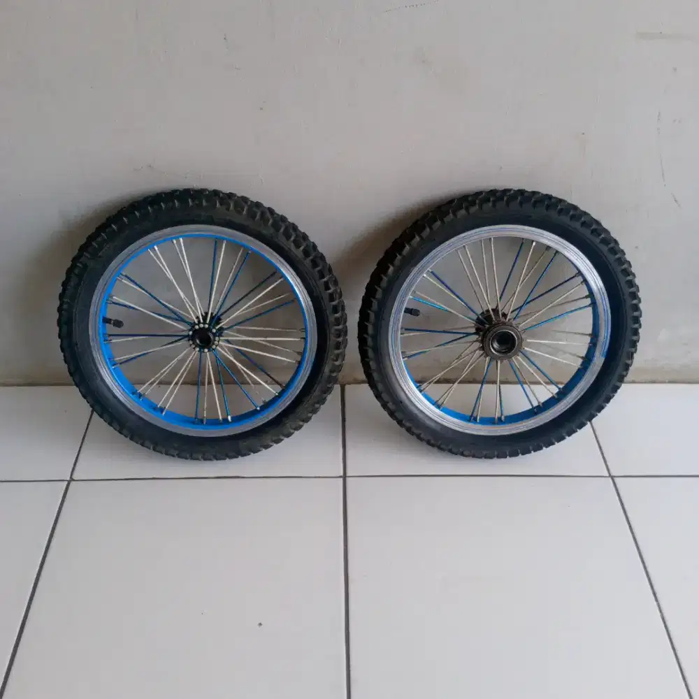 Velg wheelset kumplit Ban luar dan dalam Sepeda 16inch Copotan