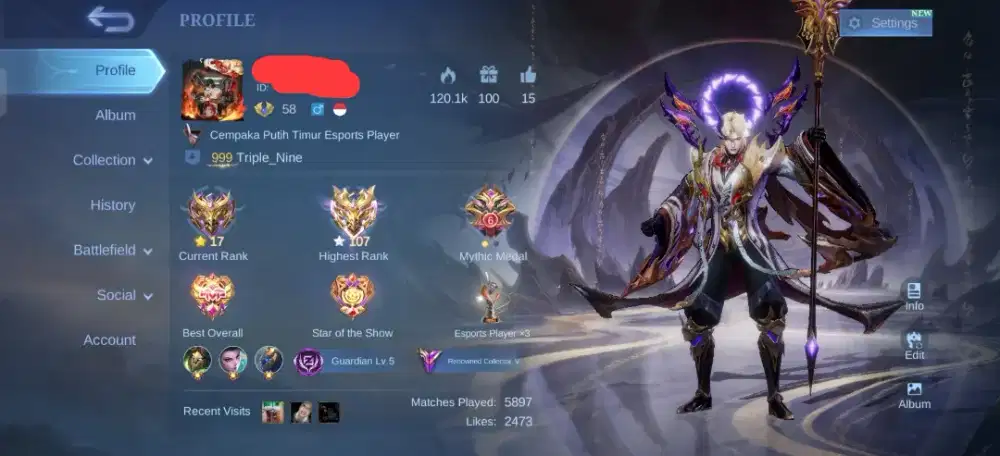 Akun mobile legends Imortal ,Skin Hisoka hunter hunter dan soul vessel