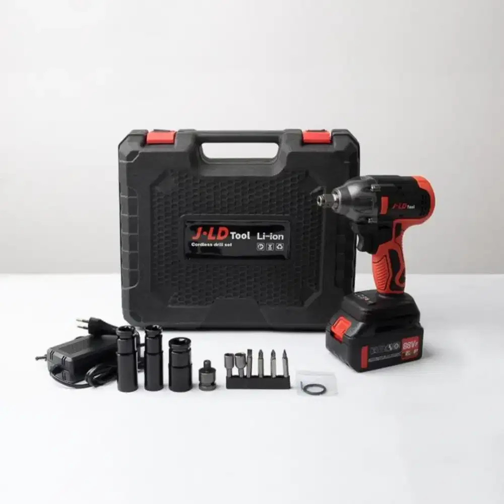 JLD Impact Wrench Brushless 350N.M Mesin bor
Baterai bolak balik