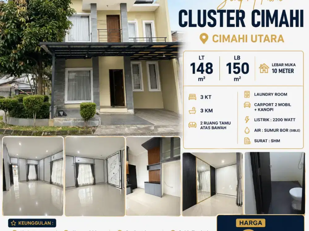 Jual rumah nyaman terawat siap huni di Cluster Cimahi Utara