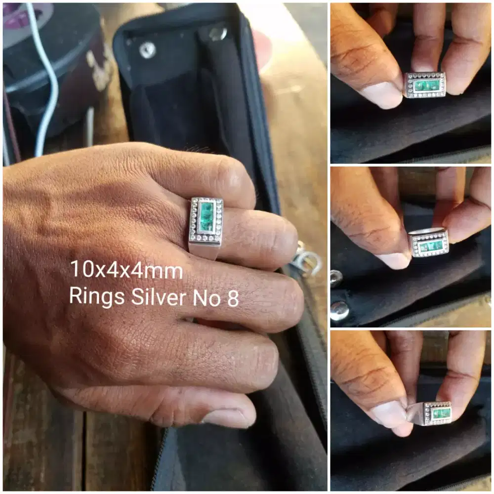 Cincin Zambrut Ring Perak