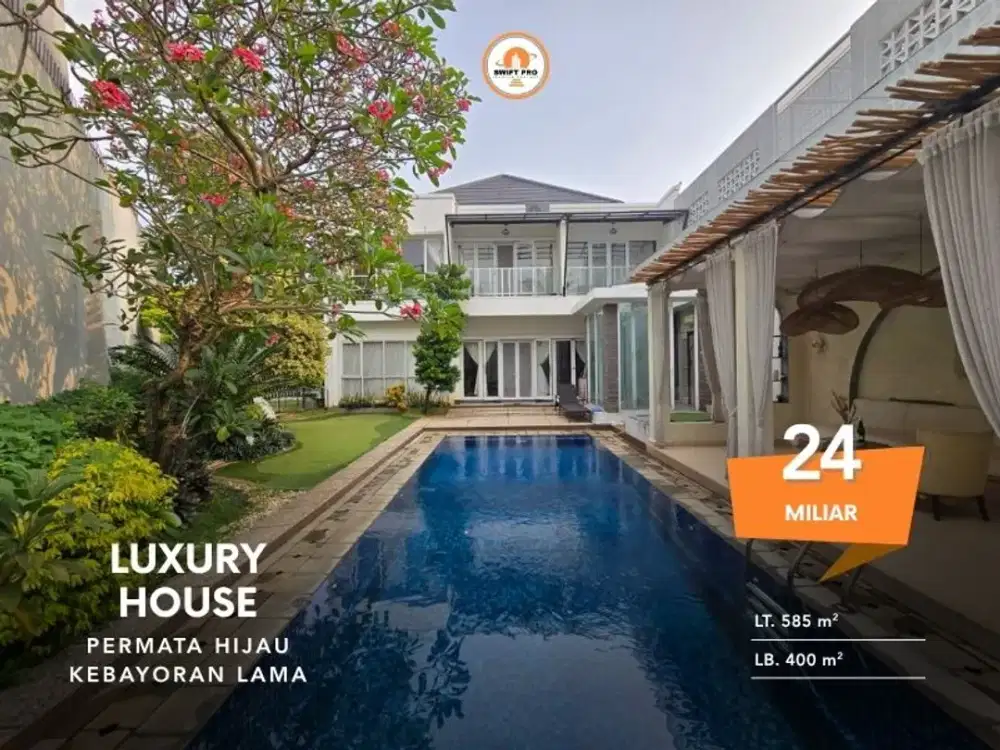 For Sale Rumah Mewah Nyaman dilengkapi kolam renang, di Permata Hijau 2-Kebayoran Lama