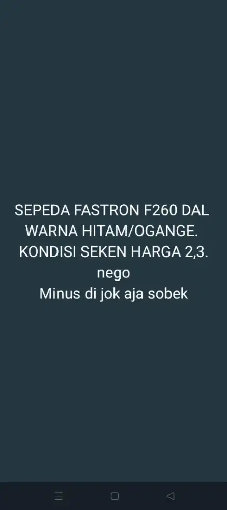 SEPEDA FASTRON F260 DAL  WARNA HITAM/Orange