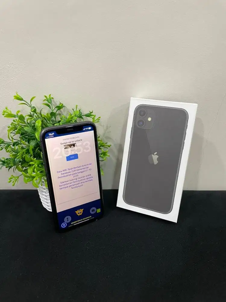 IPhone 11 128GB Dual Sim On Black mulus Fullset Ori 89% imei Bea Cukai