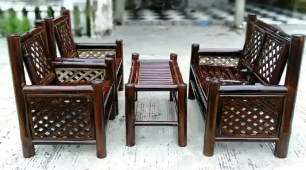 Kursi bambu 1set