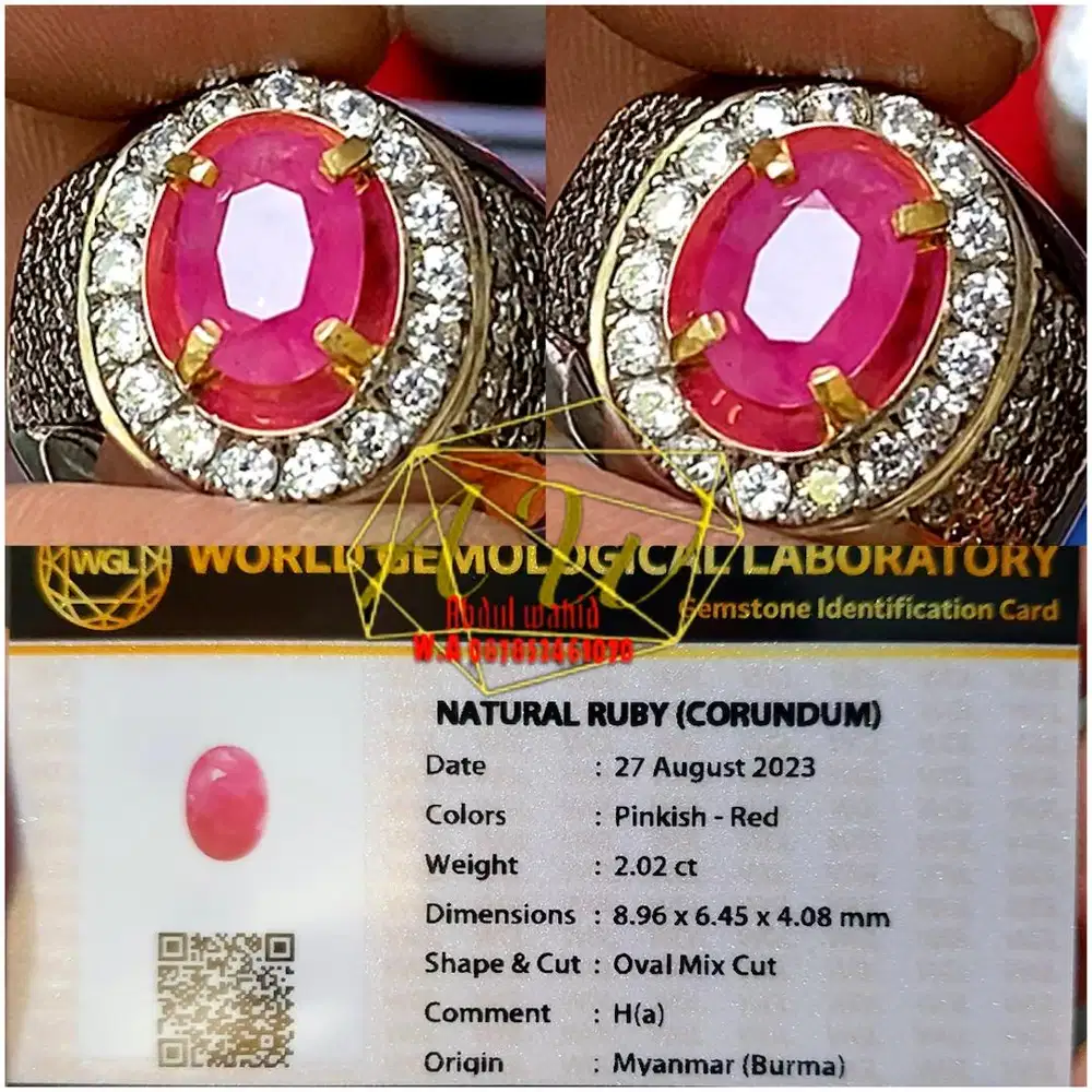 Ruby burma pinkish red 2.02carat