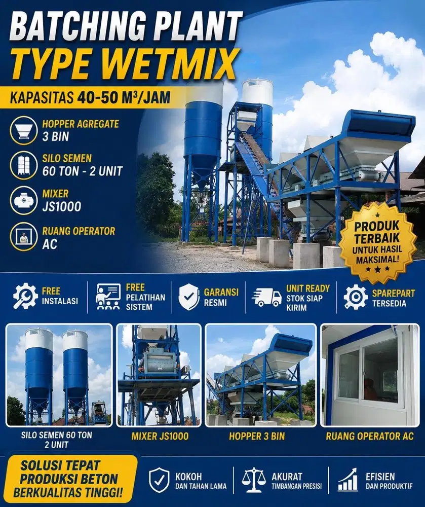 Batching plant type wetmix free instalasi
