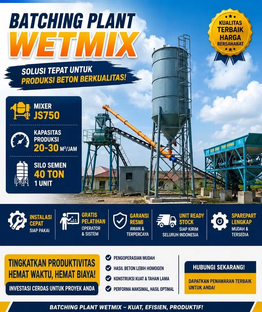 Batching plant type wetmix kapasitas 25-35m3/jam