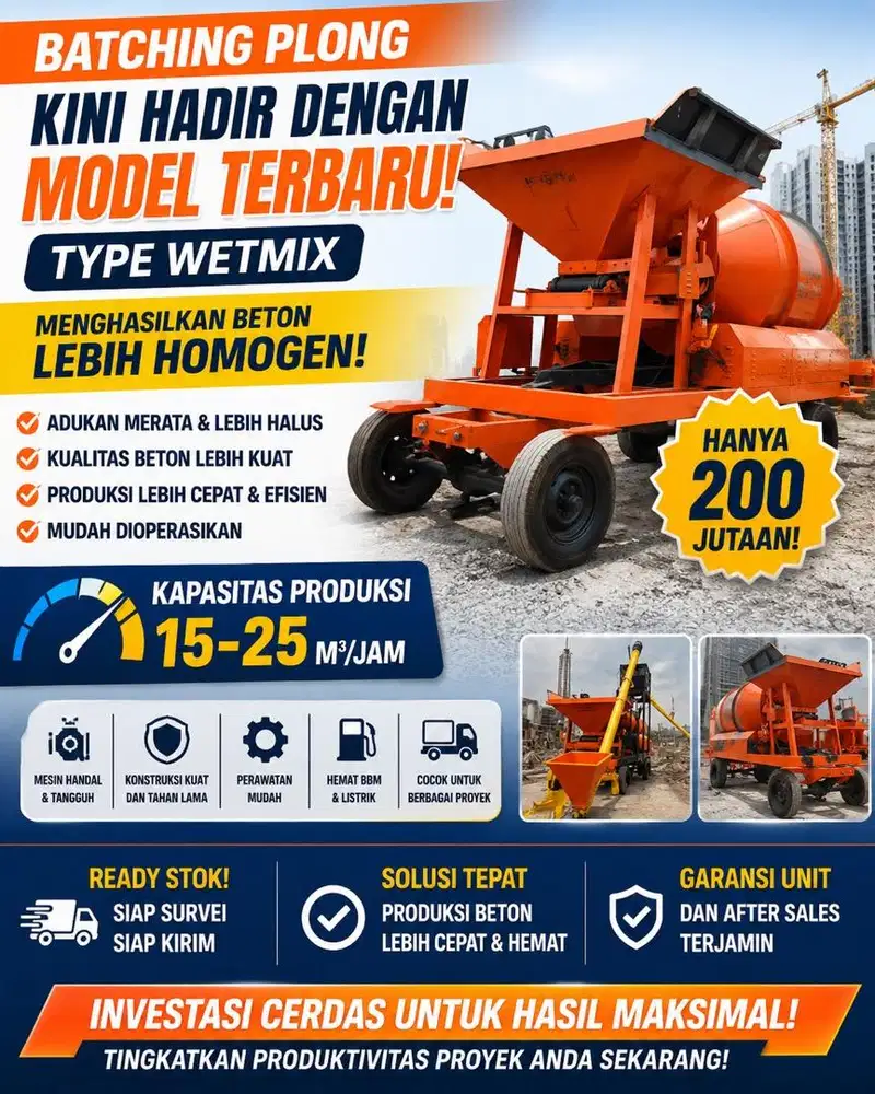 Batching plong wetmix kapasita 25m3/jam