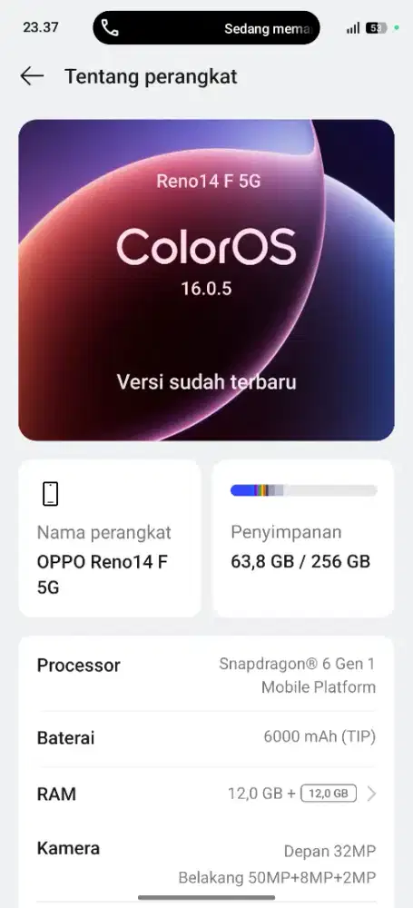 Oppo reno 14f, jual cepat butuh uang