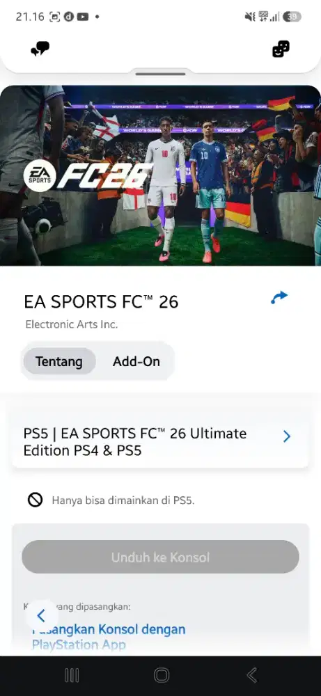 Game Digital PS5 FC26 Ultimate Edition Playstation 5