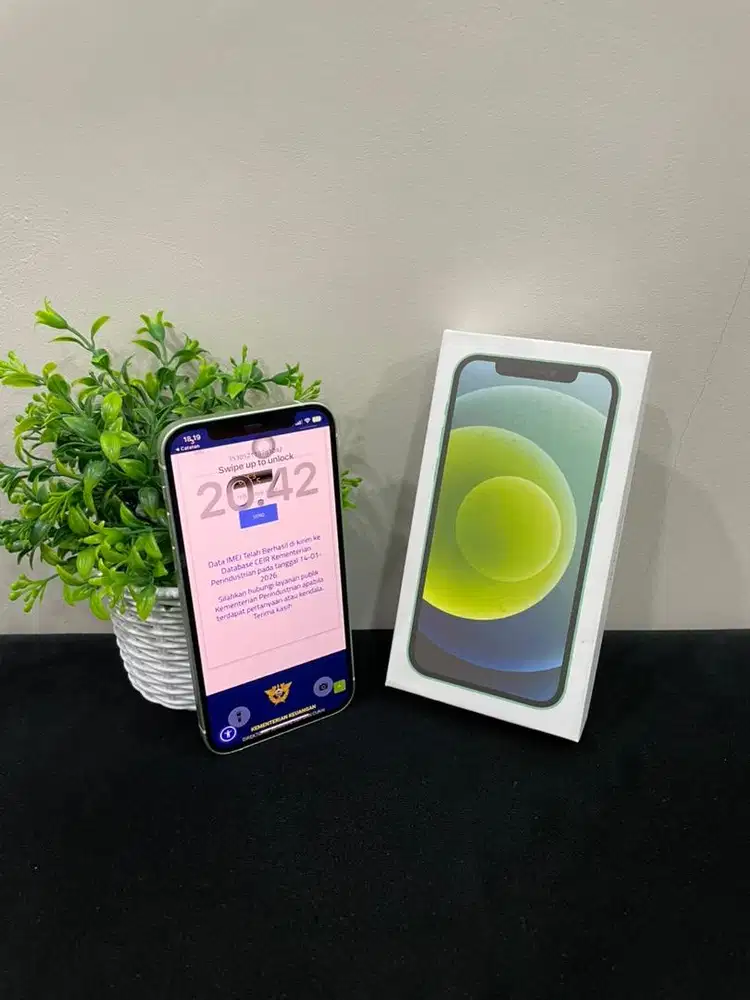 IPhone 12 128GB Green mulus Fullset BH 100% imei Bea Cukai Permanent