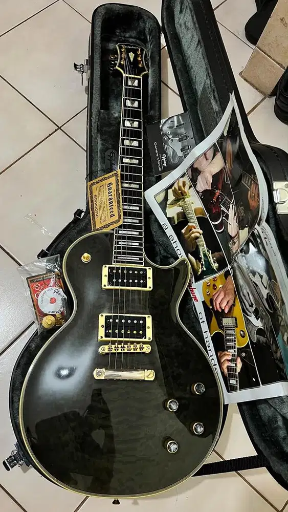 Rare Item! Epiphone Les Paul Custom Prophecy Plus GX Midnight Black