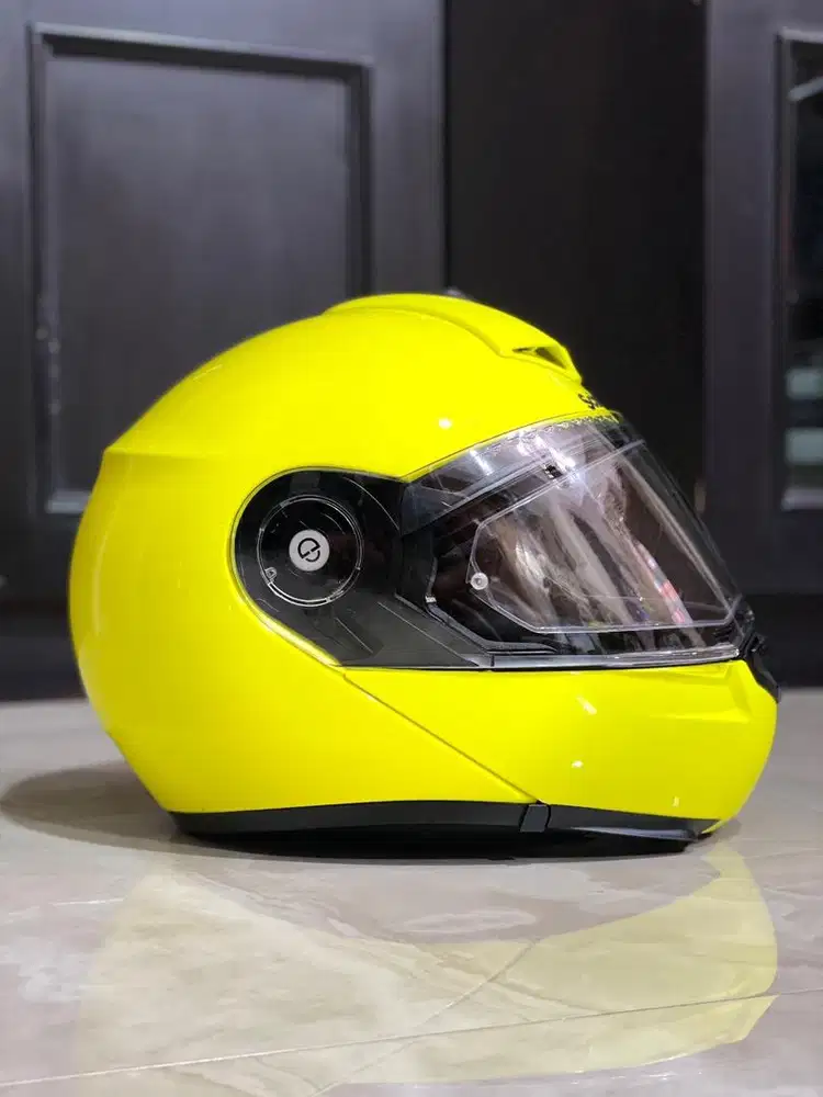 Helm Schuberth C3 Pro Fluo Cardo Intercom Full Face Flip Up Helmet ORI