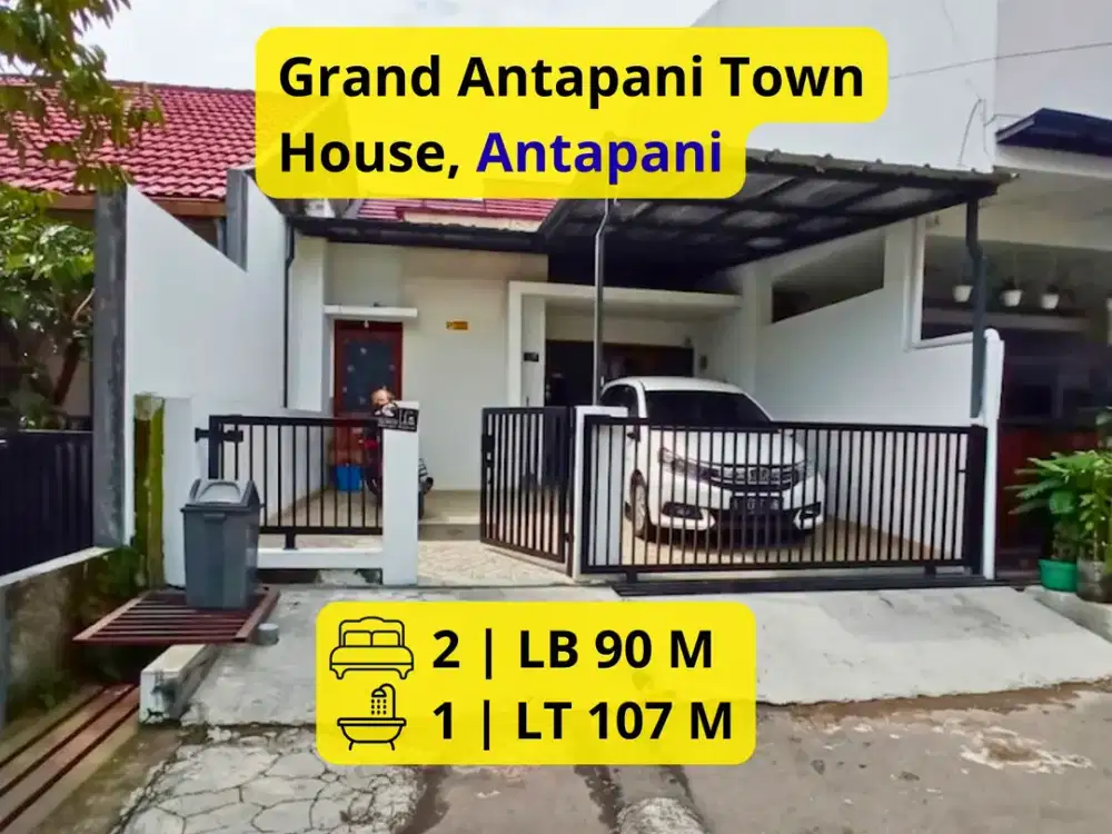 Dijual Rumah Townhouse di Grand Antapani Bandung LT 107 m² | 2 KT | SHM | Internet Biznet | Rp 1,25 M Nego Tipis