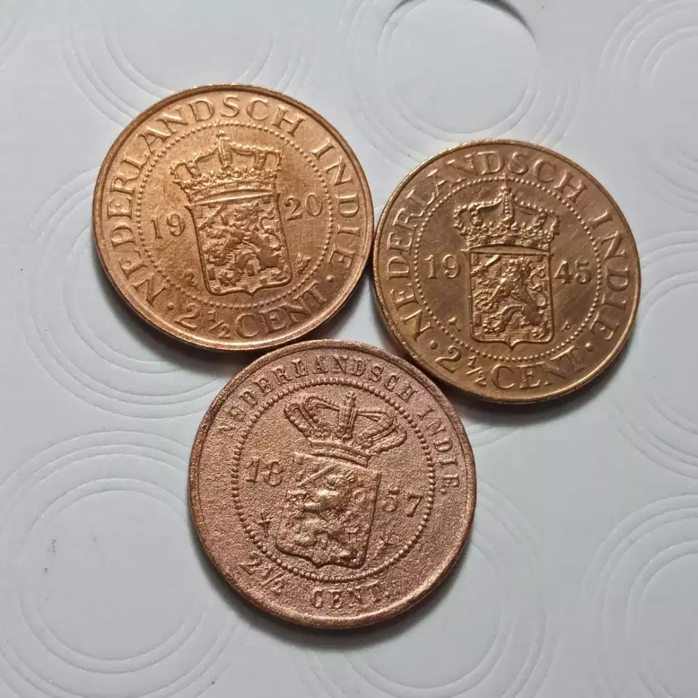Obral 3 KOIN BENGGOL BESAR 1857 +20+45 2.5 CENT GULDEN BELANDA