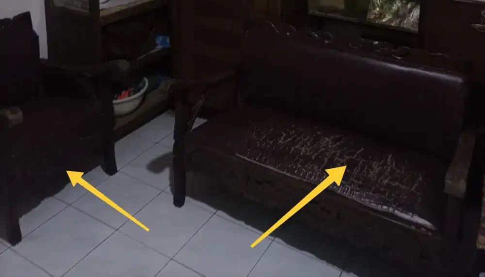 Antik Asli Kayu Jati Kursi Meja  80 Thn Sesuai Foto Pindahan