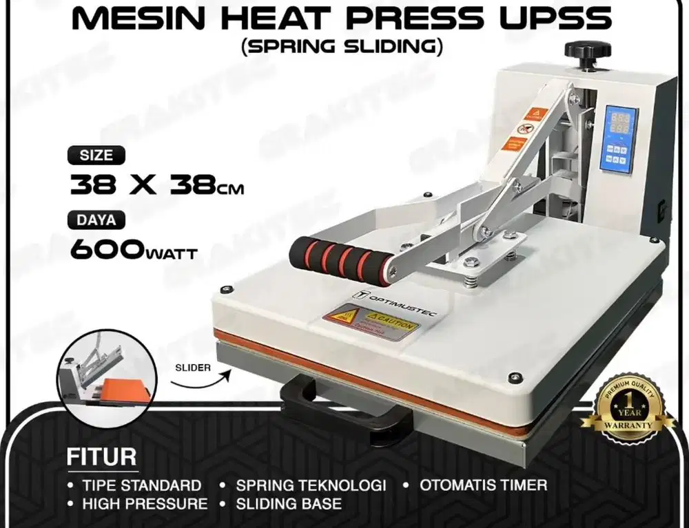 Mesin Heat Press sablon DTF 600 watt