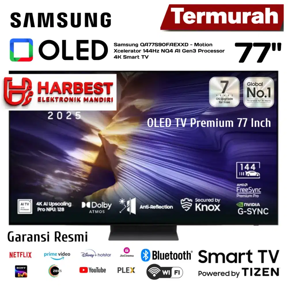 SAMSUNG OLED TV 4K PREMIUM 77 QA77S90F 144Hz NQ4 AI Gen3 Processor 4K