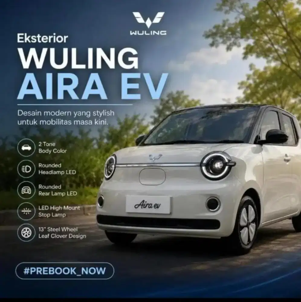 Wuling Aira Ev prebook 5.000.000 tanpa indent