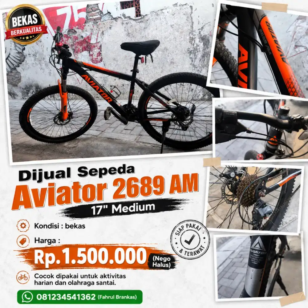 Sepeda Aviator 2689 AM 17 medium masih bagus
