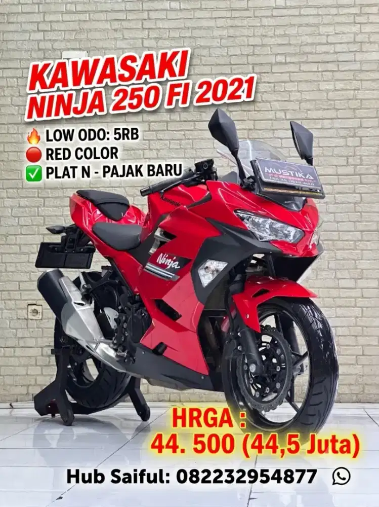 Odo 5rb Istimewa!!Kawasaki Ninja 250 Fi 2021 Red N Asli Mulus-Mustika